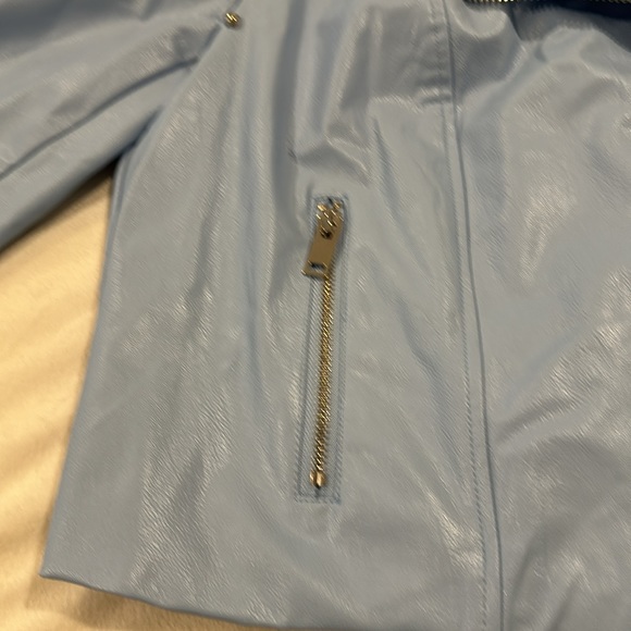 NWT Forever 21 light blue studded faux leather jacket, medium. - Picture 9 of 9
